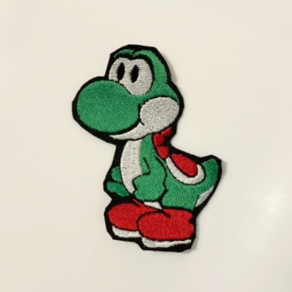Yoshi embroidered patch Super Mario Brothers little dino buddy with red …